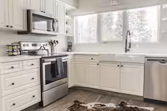 Bright white kitchen at Willow House